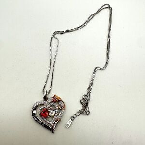 NIB Sterling silver,‎ possibly gold plated, heart necklace with cz diamonds!